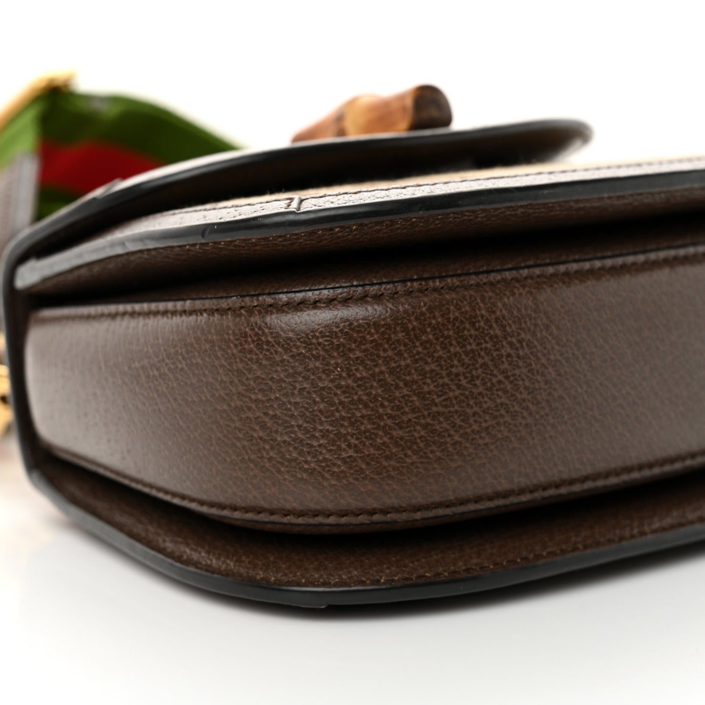 Monogram Jumbo GG Textured Dollar Calfskin Web Mini Bamboo 1947 Top Handle Bag Camel Ebony New Acero