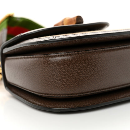 Gucci Monogram Jumbo GG Textured Dollar Calfskin Web Mini Bamboo 1947 Top Handle Bag Camel Ebony New Acero 9 of 12