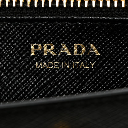 Prada Saffiano Fiocco Metal Phone Wristlet Crossbody Wallet Black 6 of 8