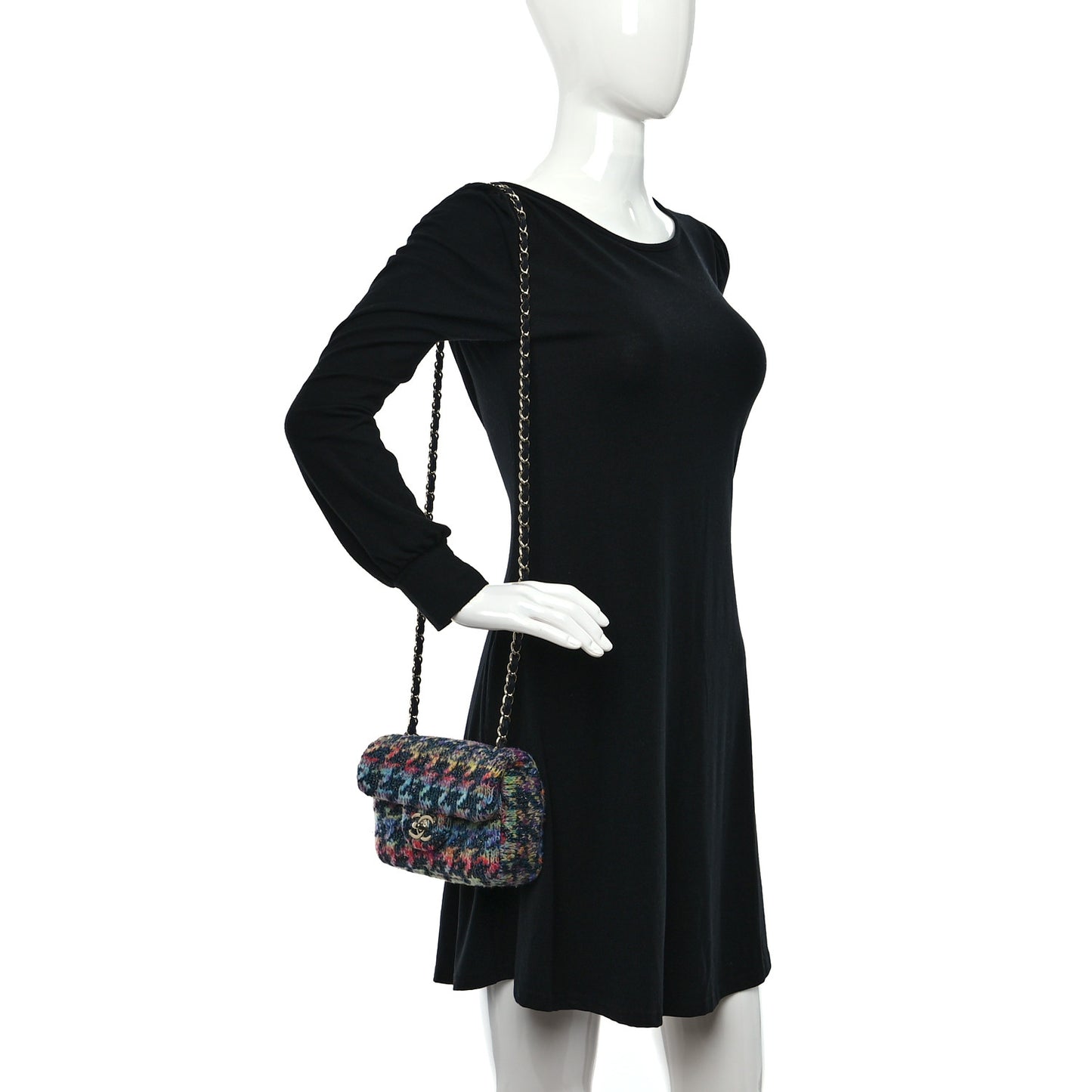 Knit Mini Rectangular Flap Multicolor