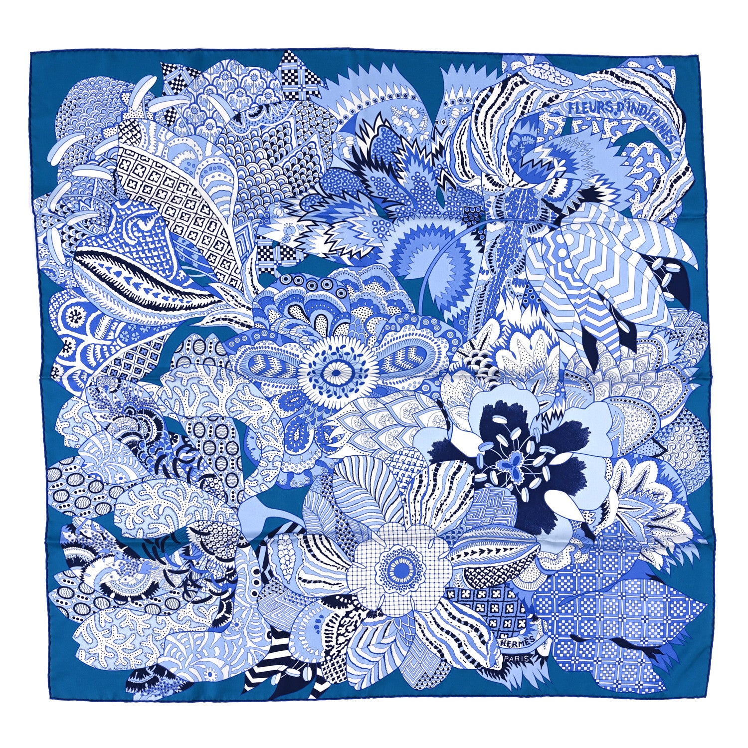 Hermes Silk Fleurs D'Indiennes Scarf 90 1 of 7