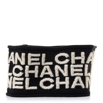 Chanel Cashmere Logo Headband Black White 4 of 7