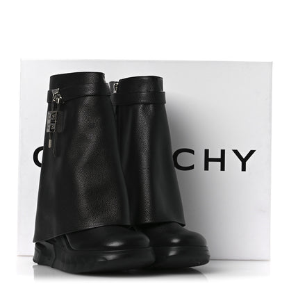 Givenchy Grained Calfskin Shark Lock Biker Ankle Boots 40 Black 11 of 11