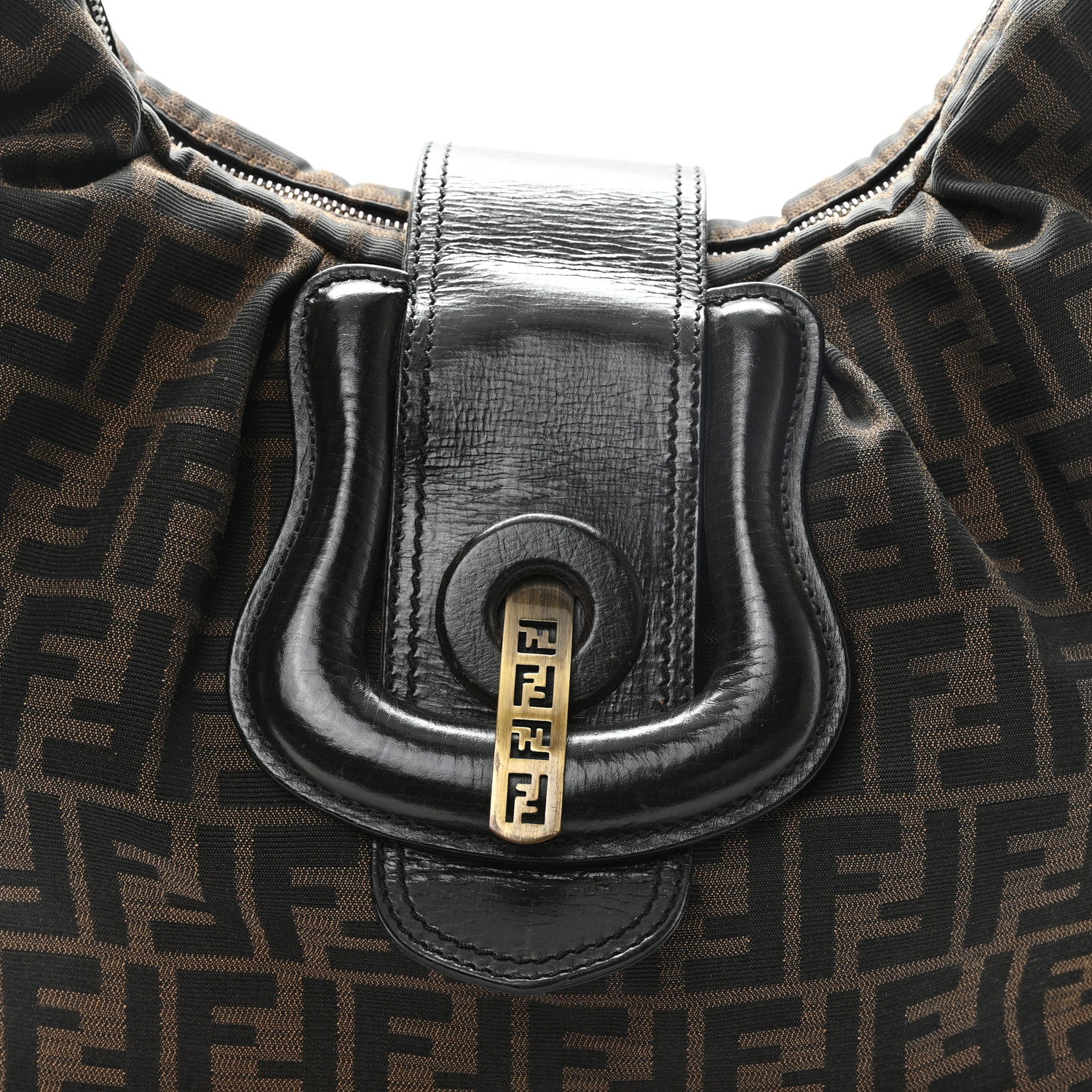 Fendi Zucca B Buckle Hobo Tobacco Castagna 7 of 10
