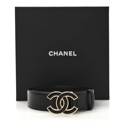 Chanel Calfskin Metal Enamel CC Belt 85 34 Black 7 of 7