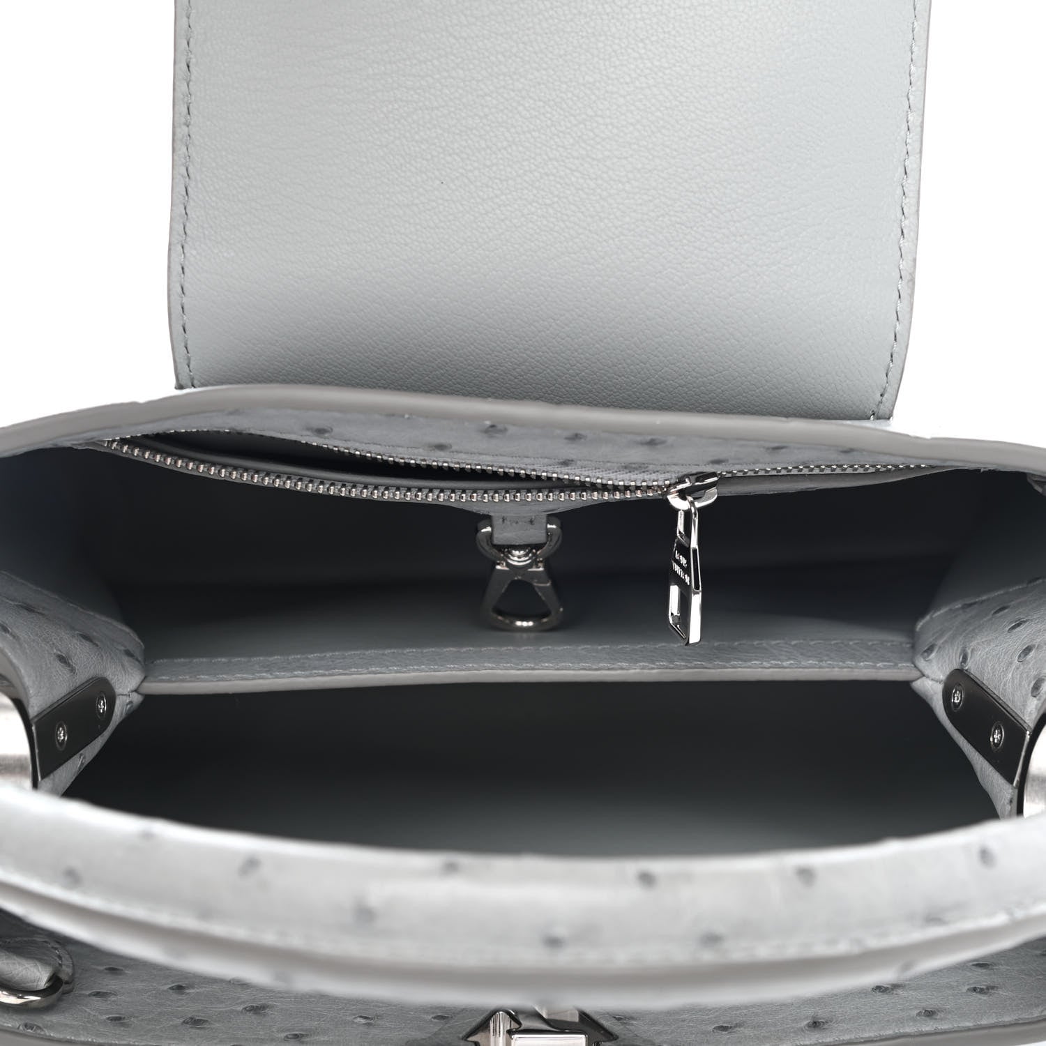 Louis Vuitton Ostrich Capucines BB Gris 6 of 10
