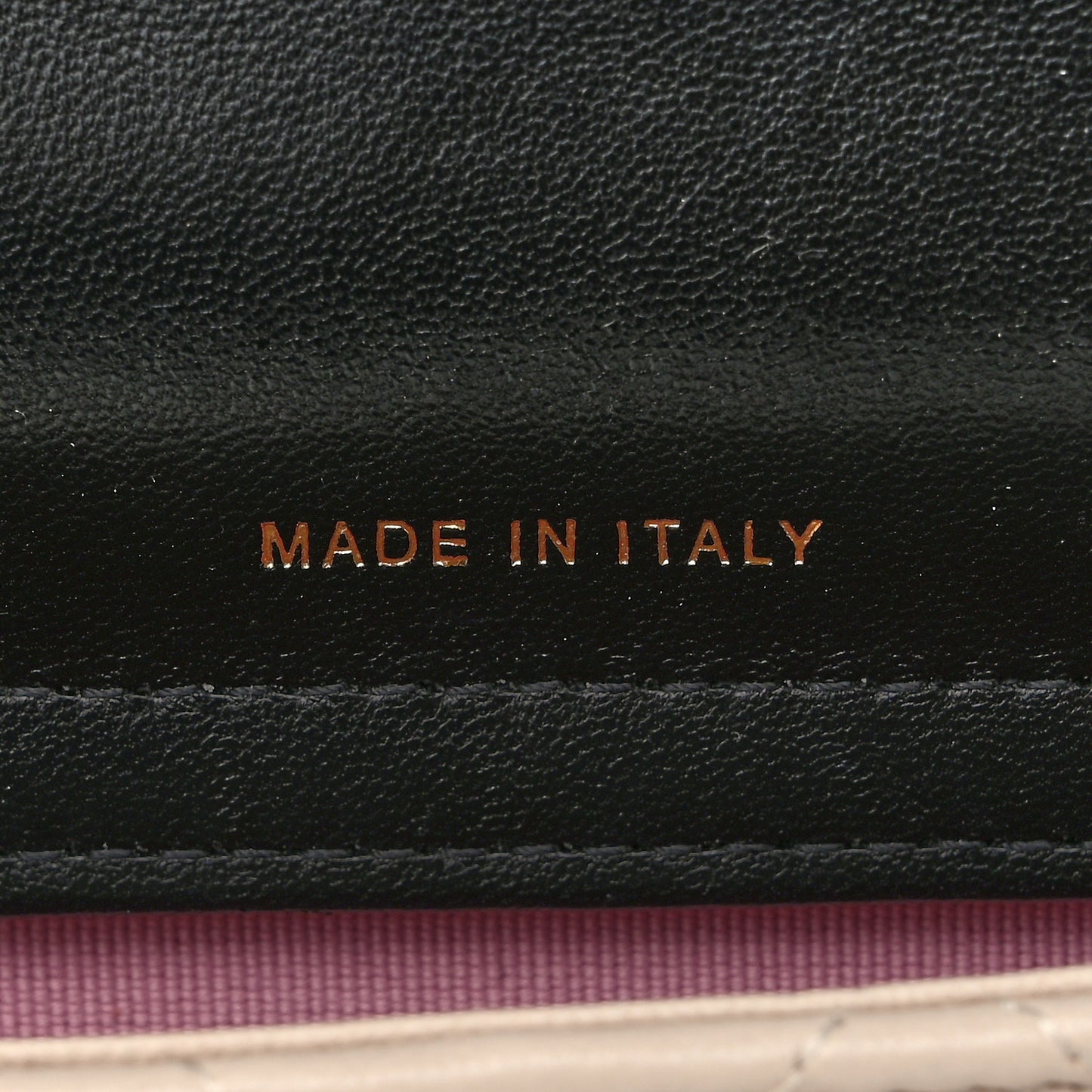 Lambskin Quilted Flap Phone Holder With Chain  Black Beige Multicolor