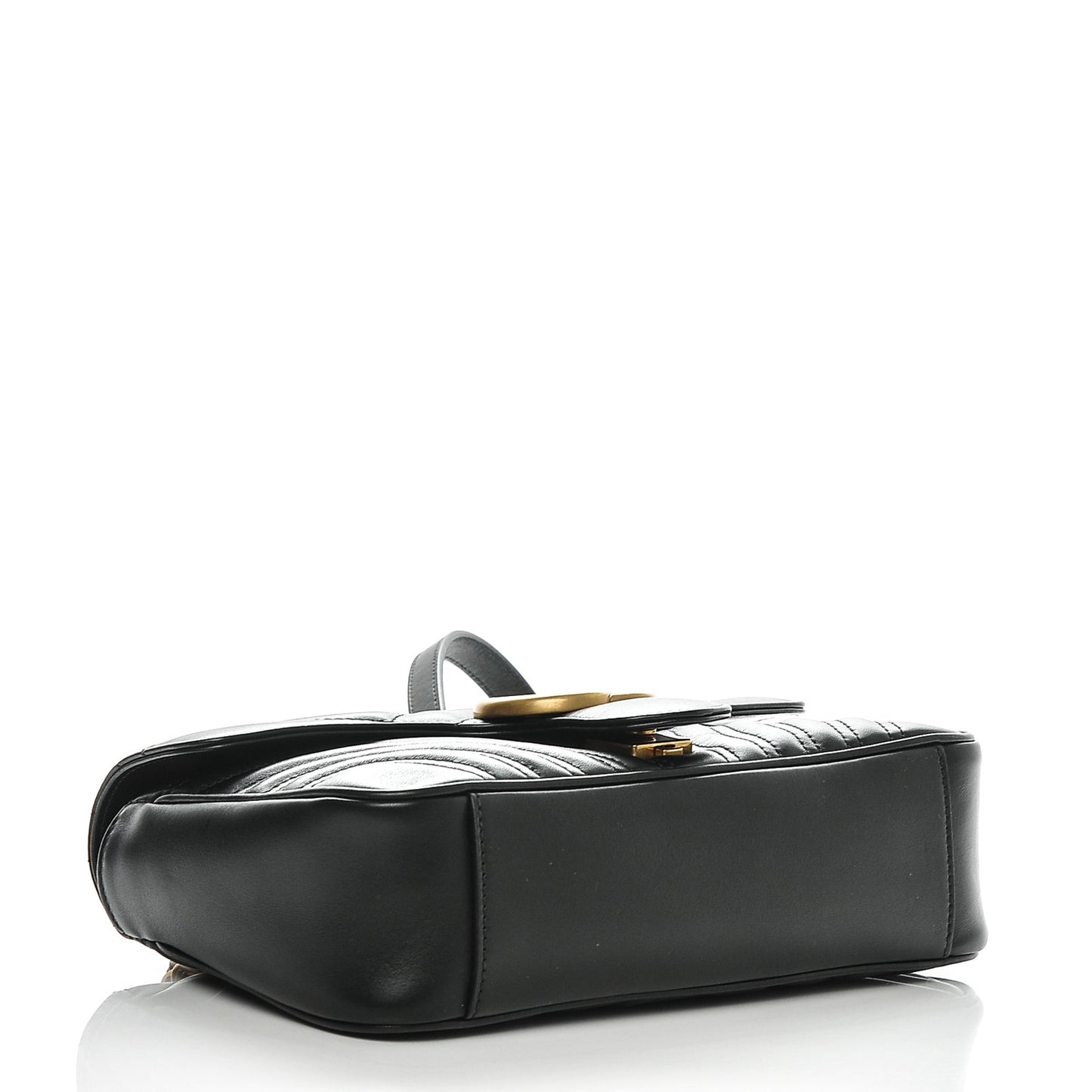 Calfskin Matelasse Small GG Marmont Shoulder Bag Black