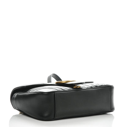 Gucci Calfskin Matelasse Small GG Marmont Shoulder Bag Black 4 of 6