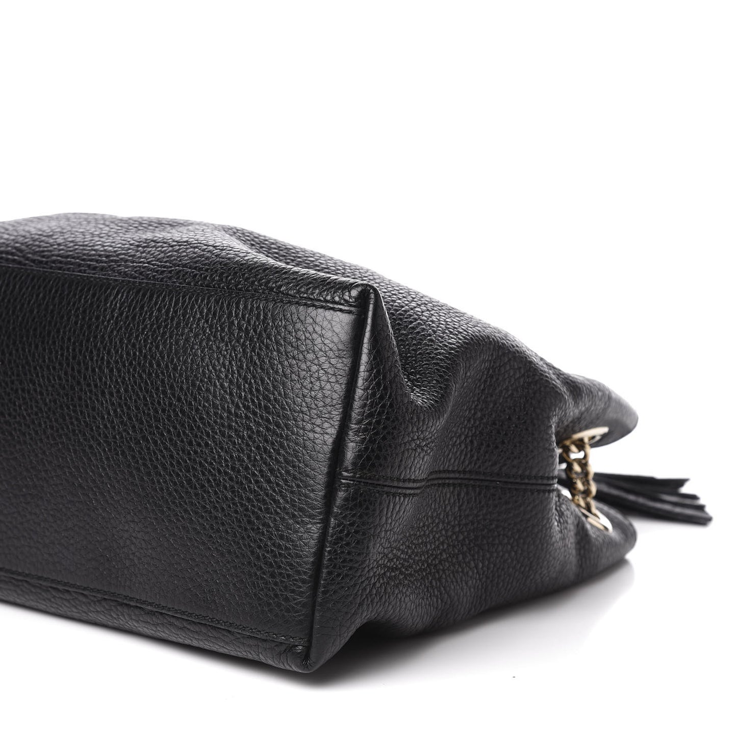 Pebbled Calfskin Medium Soho Chain Shoulder Bag Black