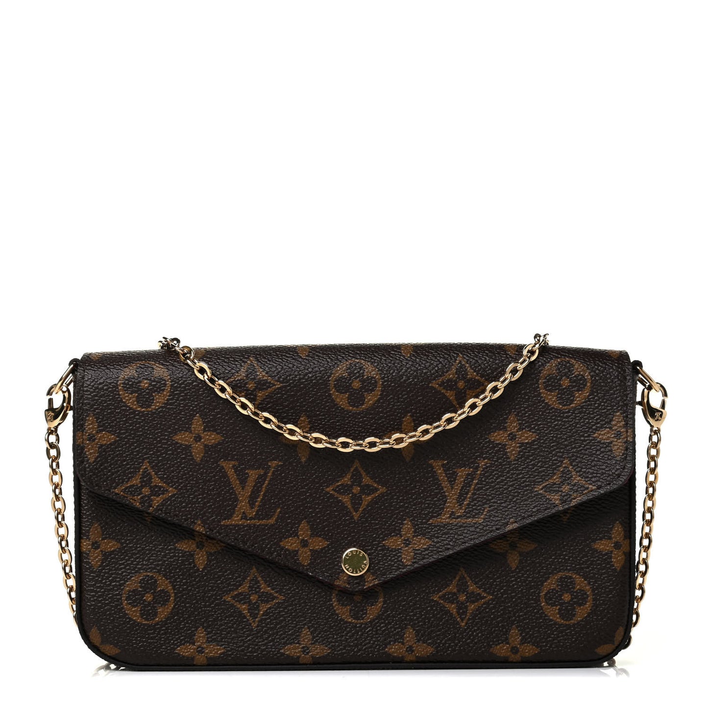 Monogram Pochette Felicie Chain Wallet Fuchsia