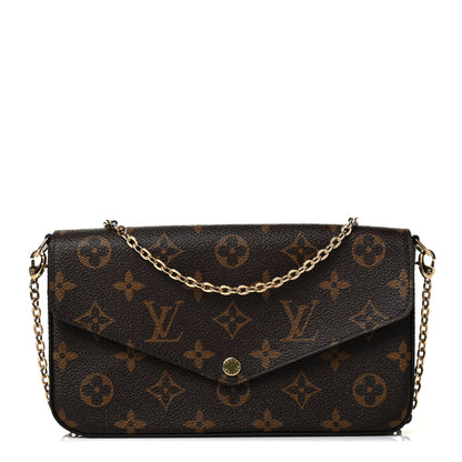 Louis Vuitton Monogram Pochette Felicie Chain Wallet Fuchsia 1 of 6