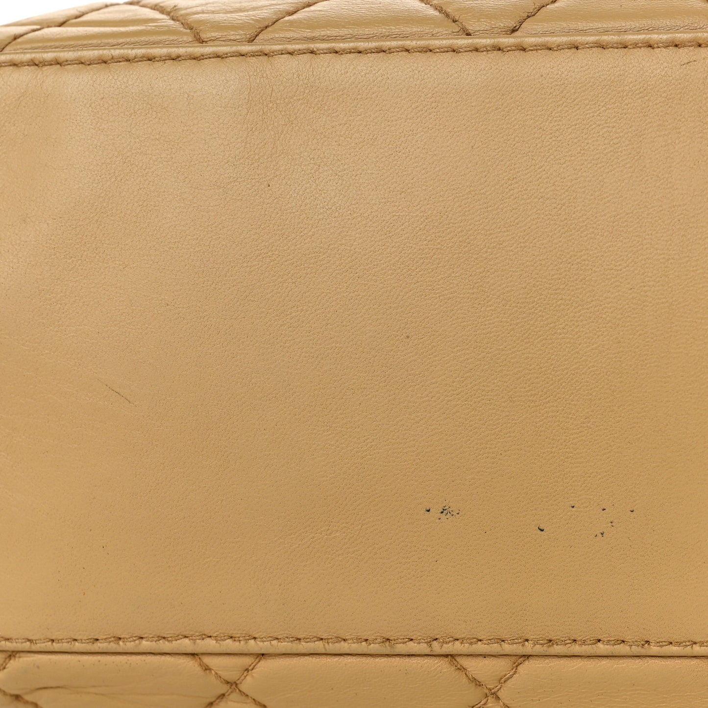 Lambskin CC Tortoise Handle Tote Beige