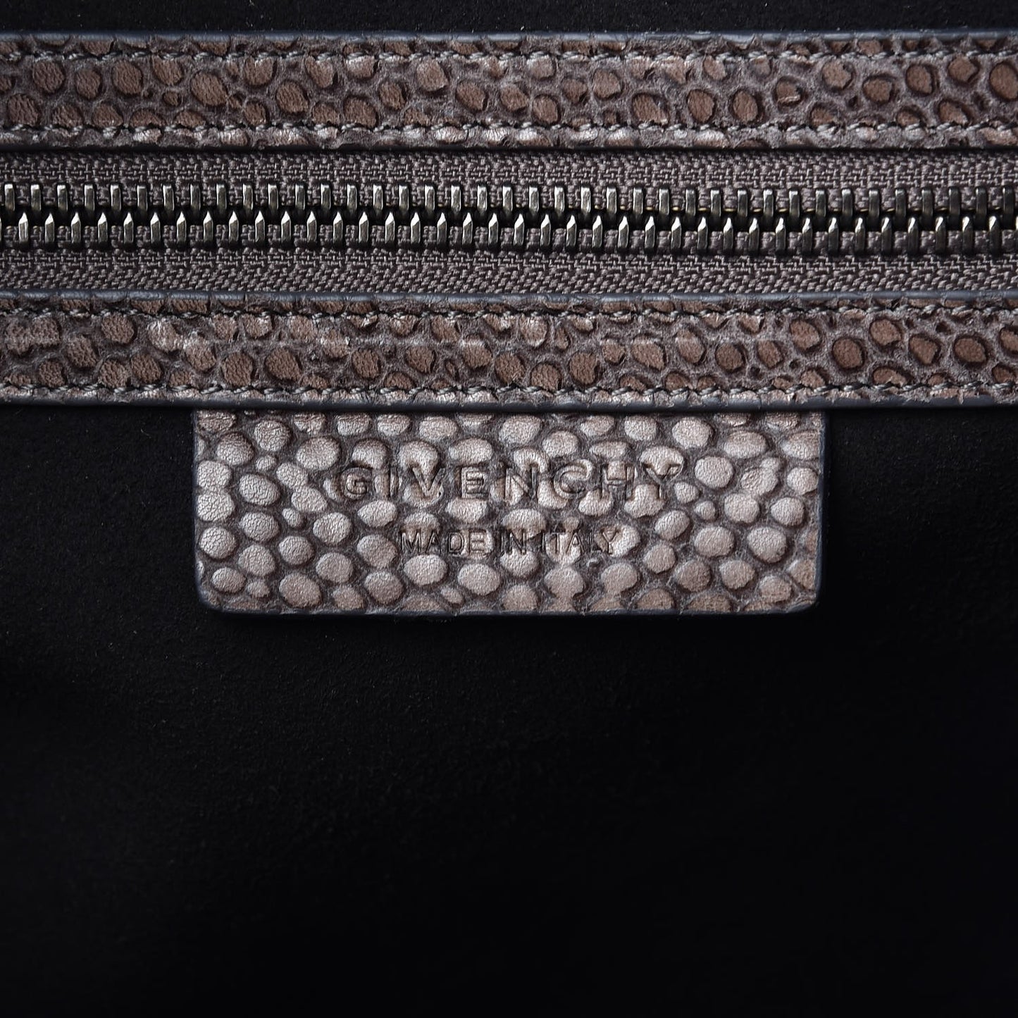 Calfskin Crocodile Embossed Medium Lucrezia Tote Medium Grey