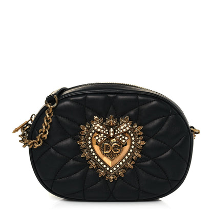 Dolce & Gabbana Smooth Calfskin Mini Devotion Camera Bag Black 1 of 13