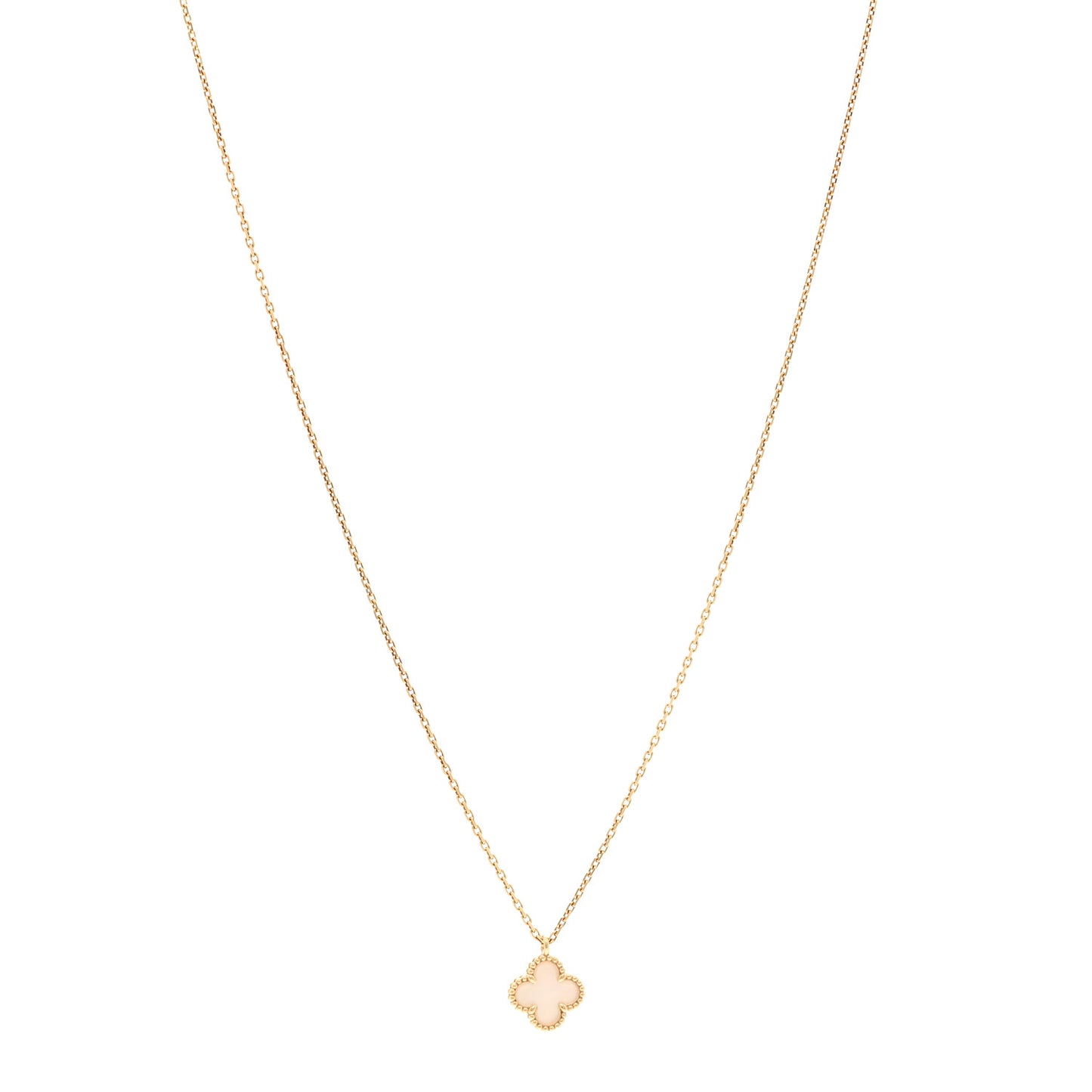 18K Yellow Gold Mother of Pearl Sweet Alhambra Pendant Necklace