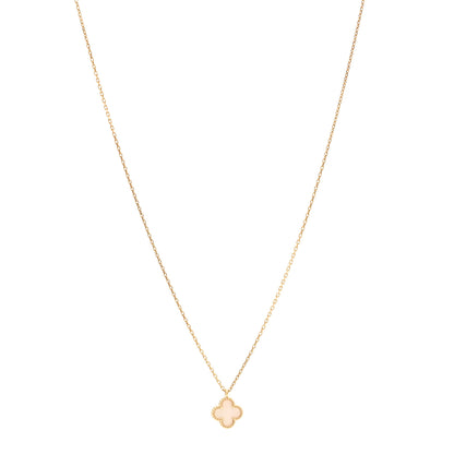 Van Cleef & Arpels 18K Yellow Gold Mother of Pearl Sweet Alhambra Pendant Necklace 1 of 6