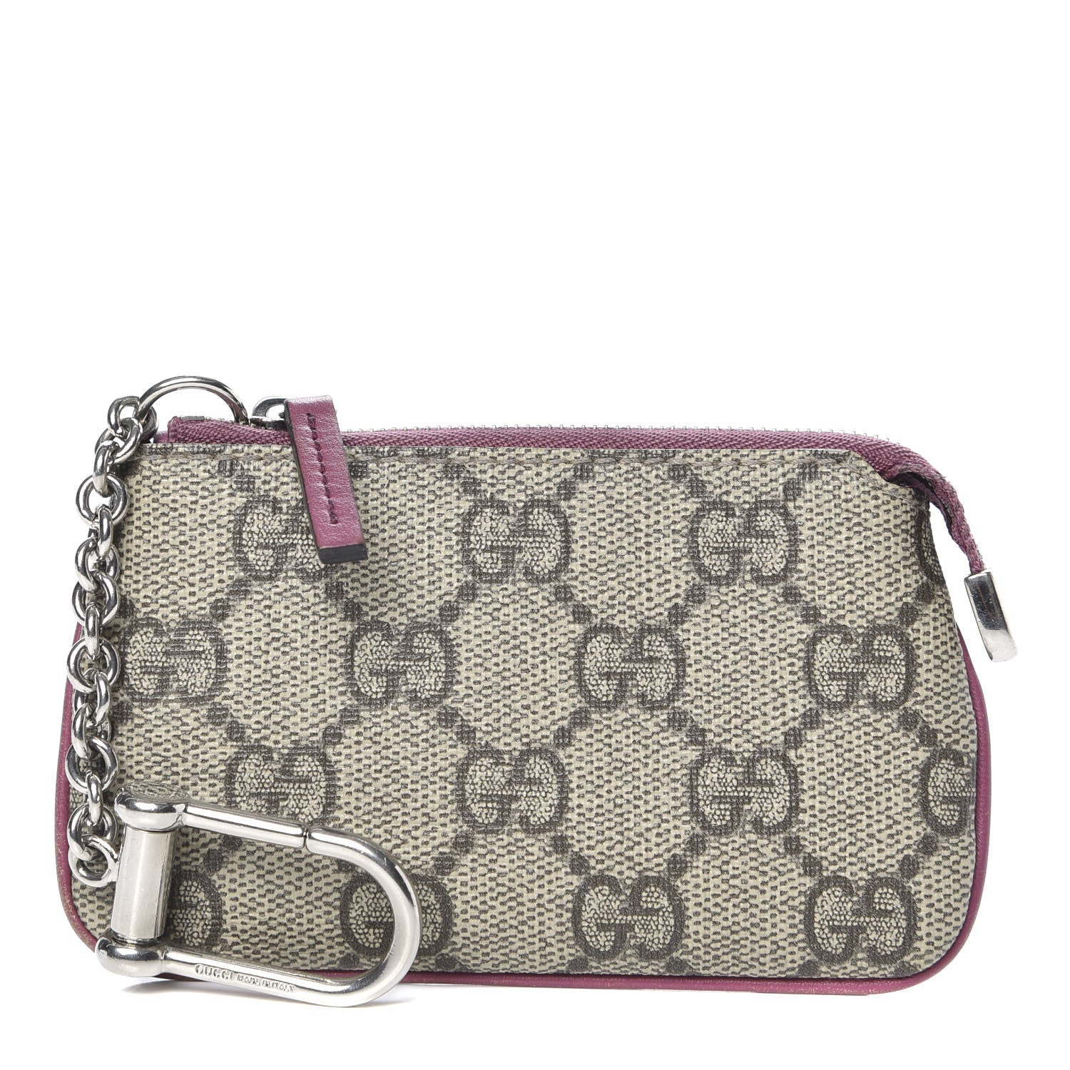 Gucci GG Supreme Monogram Key Case Beige Peonia Flower 1 of 9