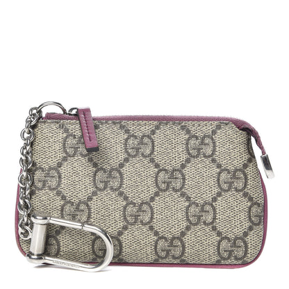 Gucci GG Supreme Monogram Key Case Beige Peonia Flower 1 of 9