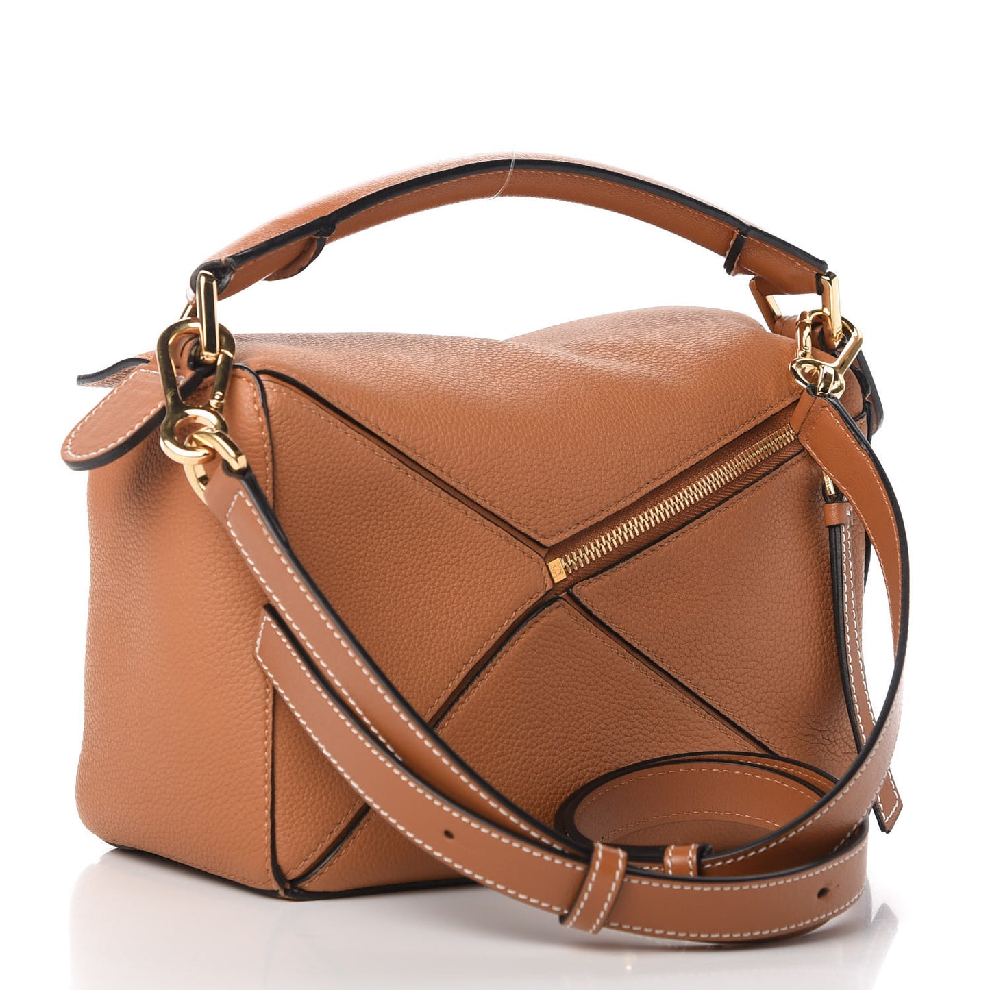 Calfskin Small Puzzle Bag Light Caramel