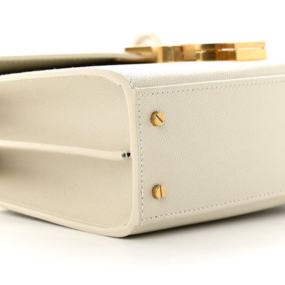 Saint Laurent Grain de Poudre Mini Classic Monogram Cassandra Top Handle Crema Soft 8 of 10