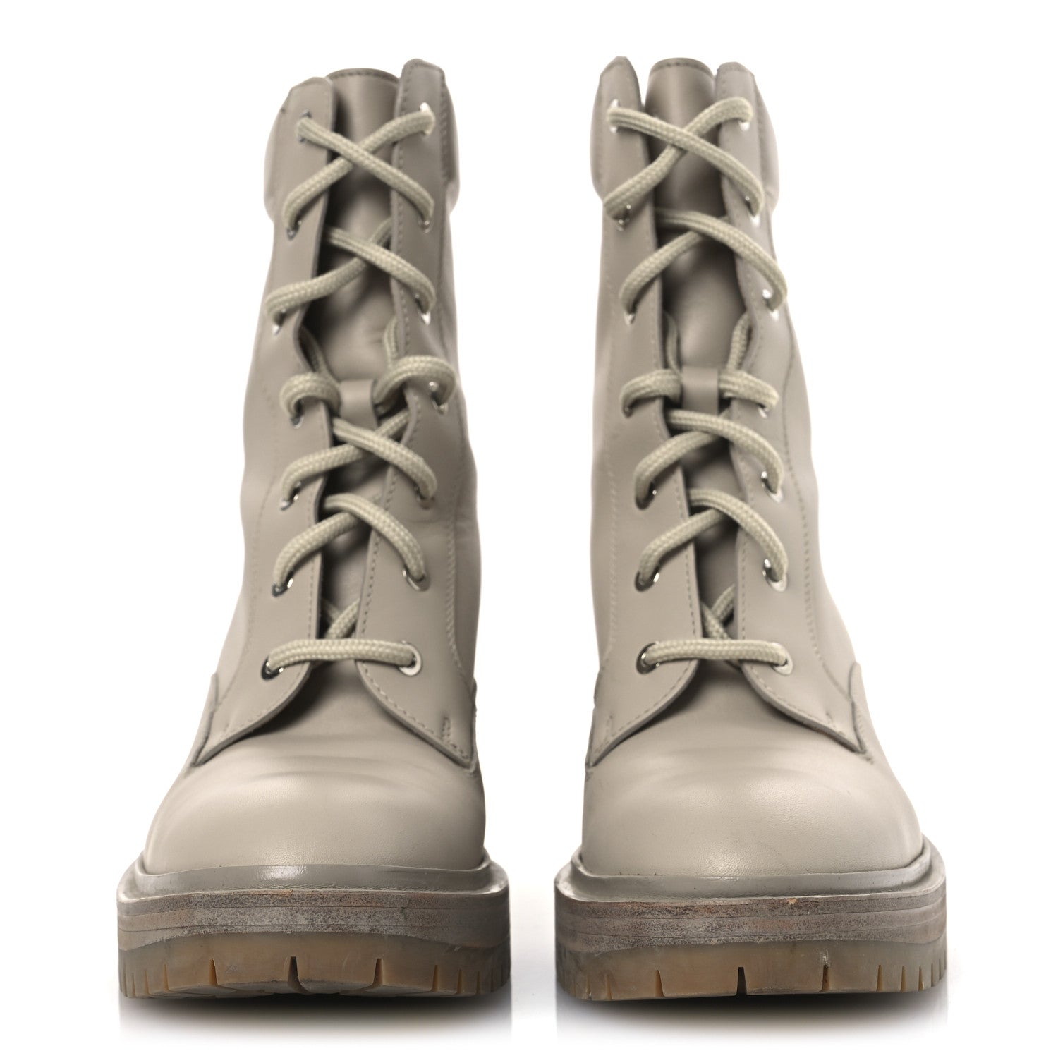 Hermes Calfskin Bridge Ankle Boots 38 Beige Grege 3 of 15