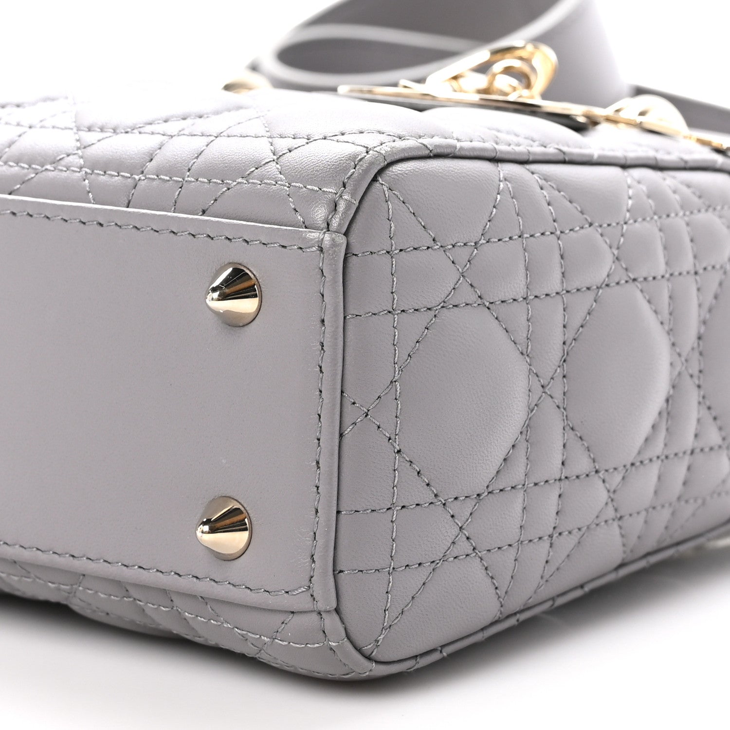 Christian Dior Lambskin Cannage Small My ABCDior Lady Dior Grey 10 of 11