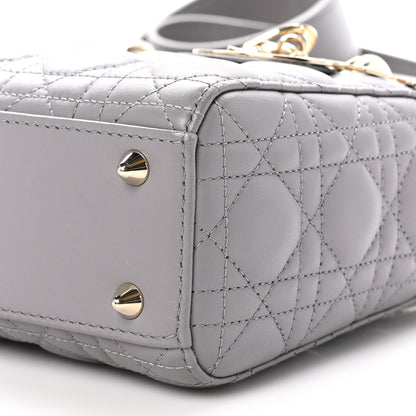 Christian Dior Lambskin Cannage Small My ABCDior Lady Dior Grey 10 of 11