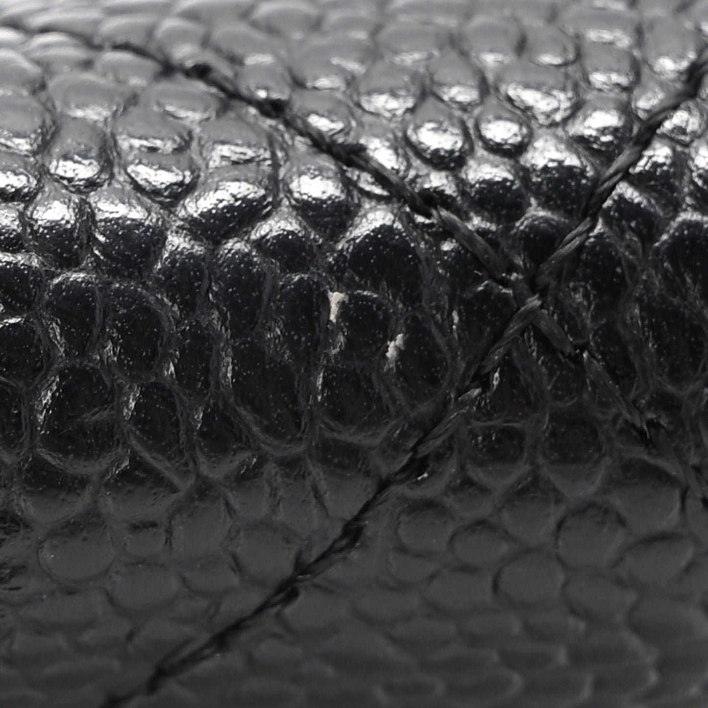Caviar Quilted Zipped Key Holder Case Black