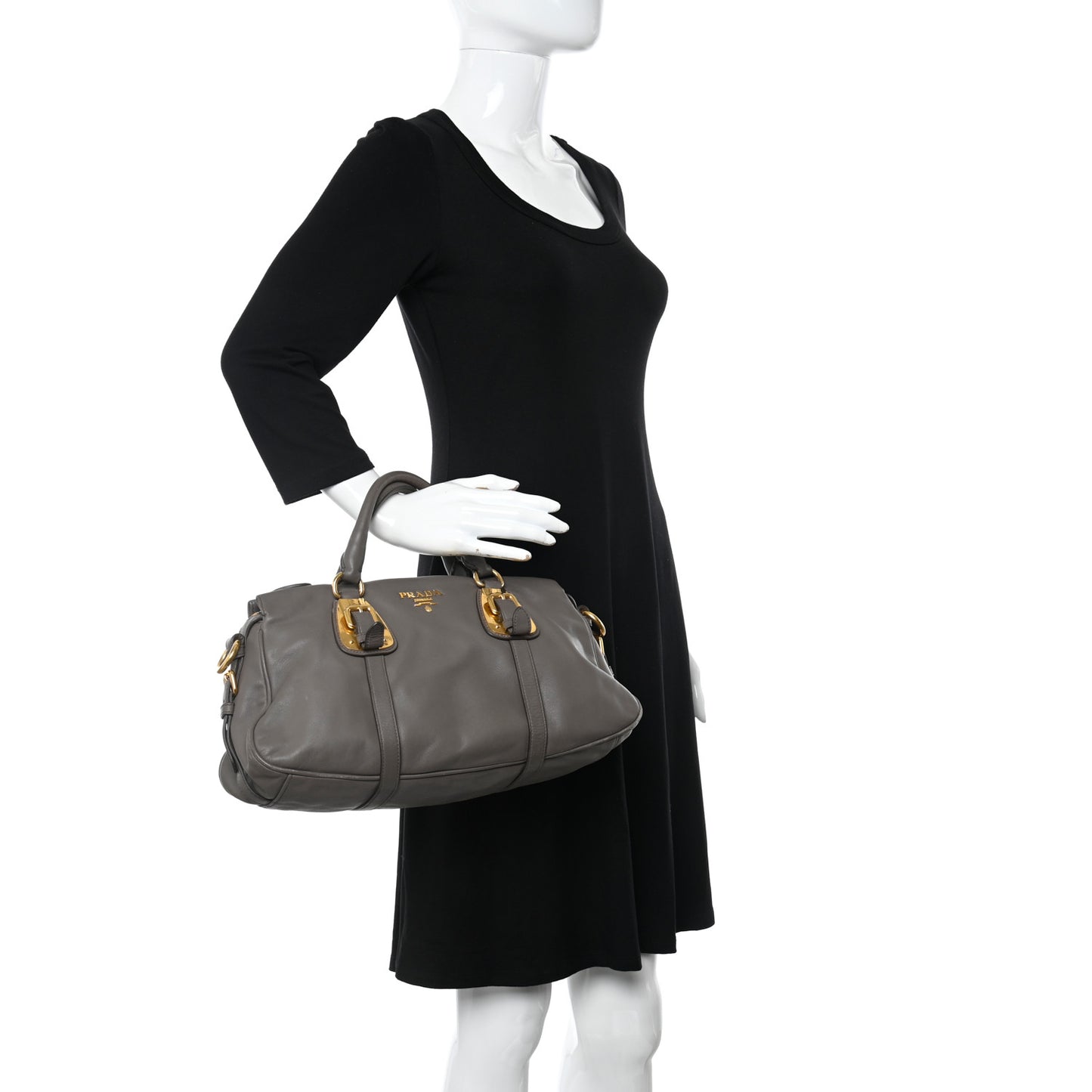 Soft Calf Shopping Satchel Bag Bambu