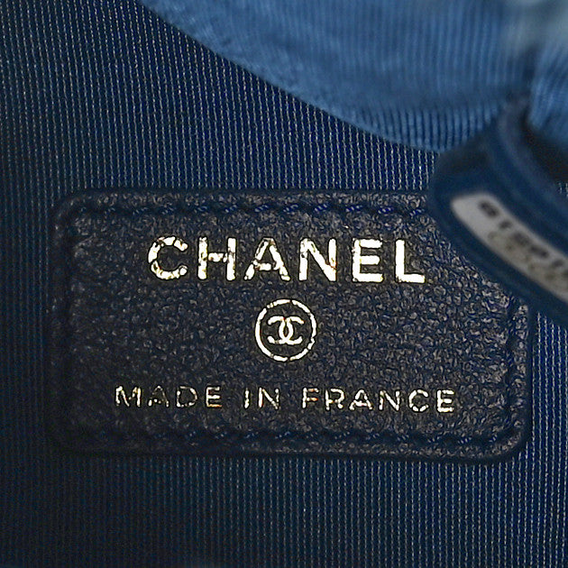 Denim Quilted Mood Mini Bucket With Chain Blue Multicolor
