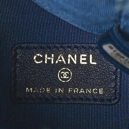 Chanel Denim Quilted Mood Mini Bucket With Chain Blue Multicolor 5 of 11