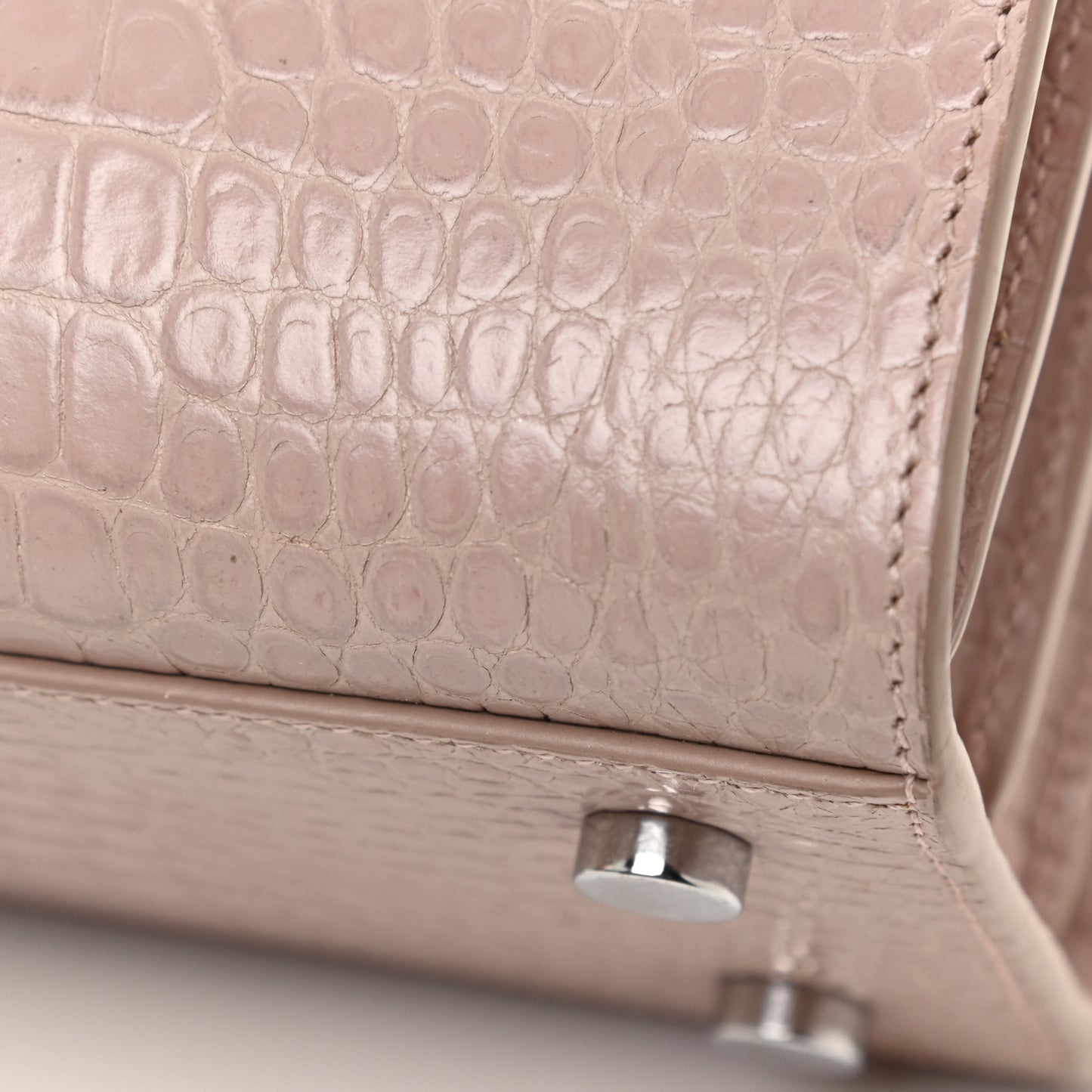 Calfskin Crocodile Embossed Baby Sac De Jour Rose Antic