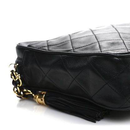 Chanel Lambskin Quilted CC Tassel Camera Case Black 10 of 13
