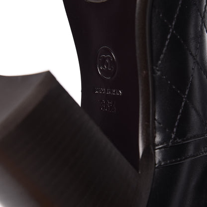 Chanel Calfskin Quilted Cap Toe Boots 36.5 Black Brown 6 of 14