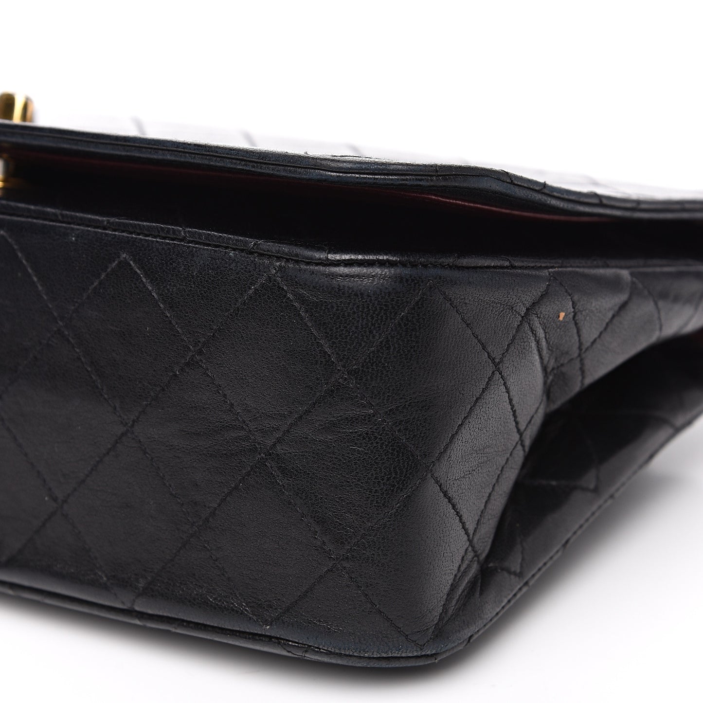 Lambskin Quilted Medium Single Flap Black
