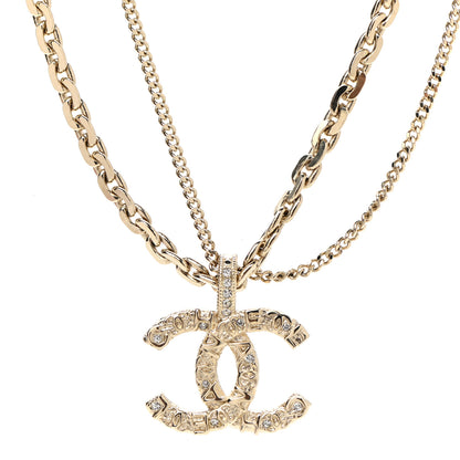 Chanel Crystal CC Multi Strand Chain Necklace Gold 4 of 5