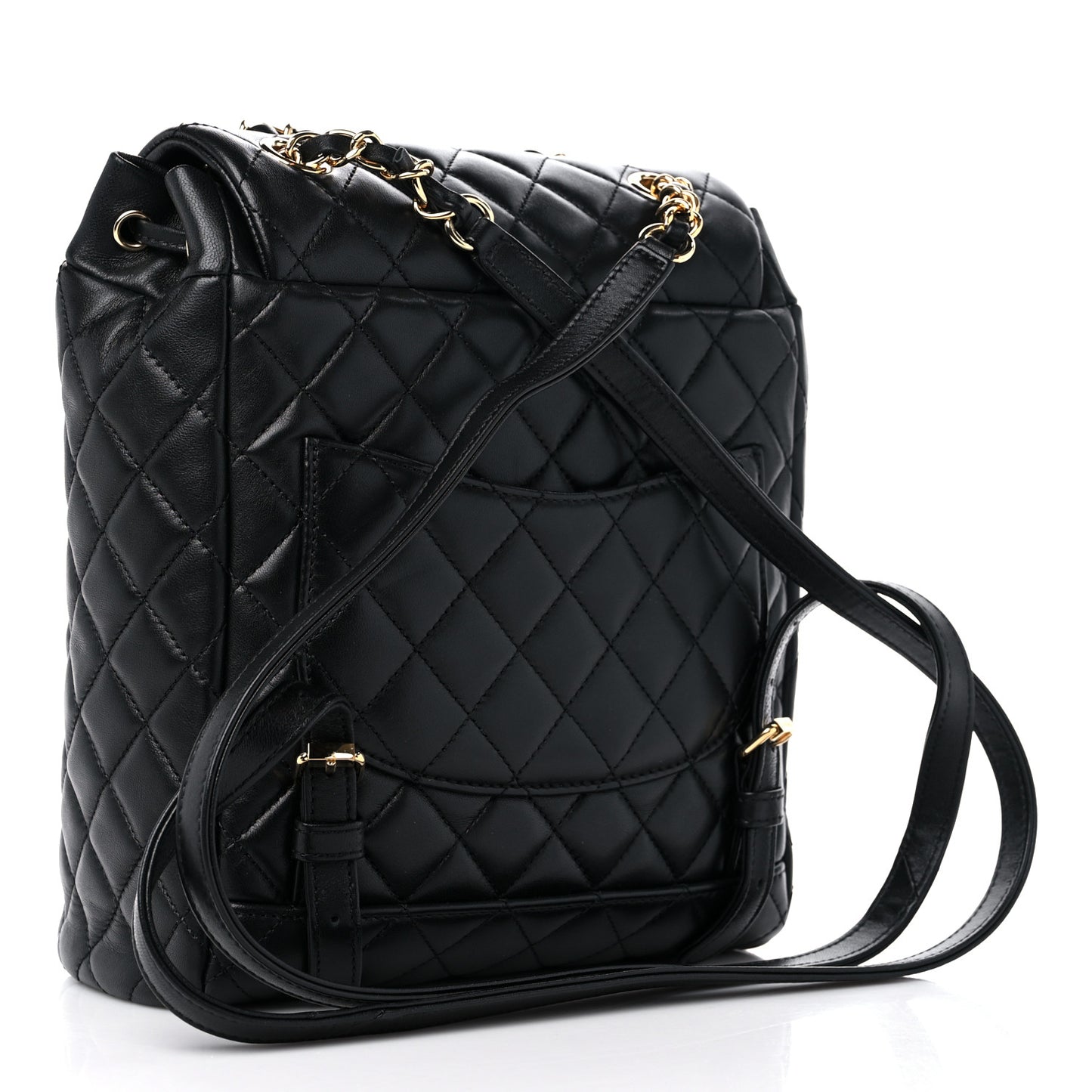 Lambskin Quilted Small Urban Spirit Backpack Black