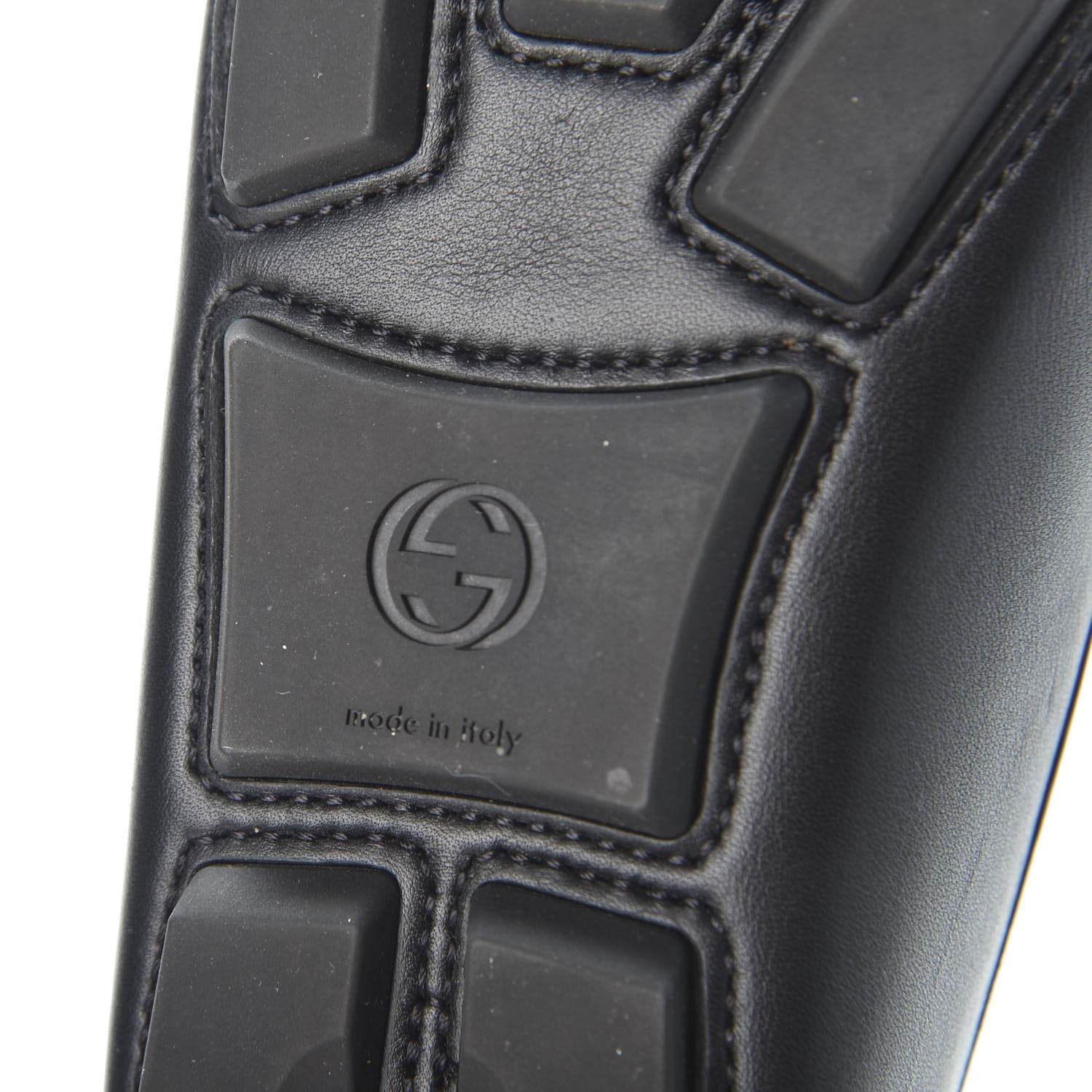 Gucci Calfskin Womens Noel Web Driver Loafers 38.5 Black 11 of 12