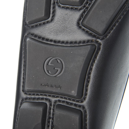 Gucci Calfskin Womens Noel Web Driver Loafers 38.5 Black 11 of 12