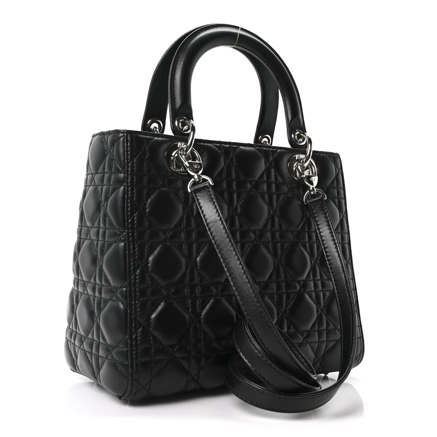 Lambskin Cannage Medium Lady Dior Black