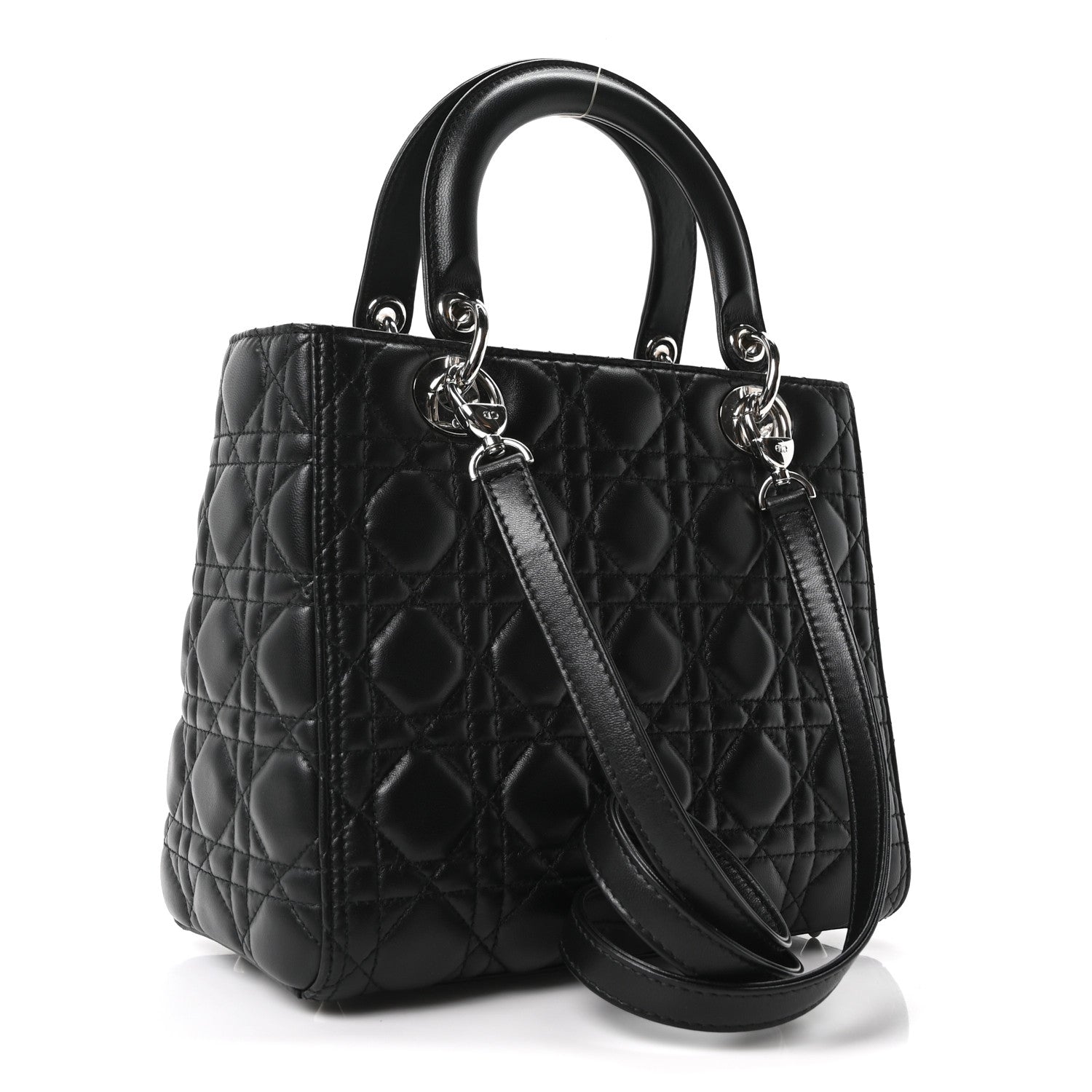 Christian Dior Lambskin Cannage Medium Lady Dior Black 3 of 10