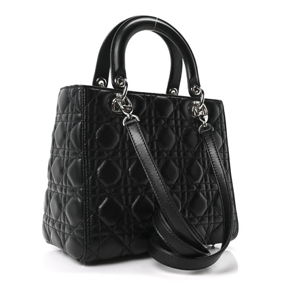 Christian Dior Lambskin Cannage Medium Lady Dior Black 3 of 10