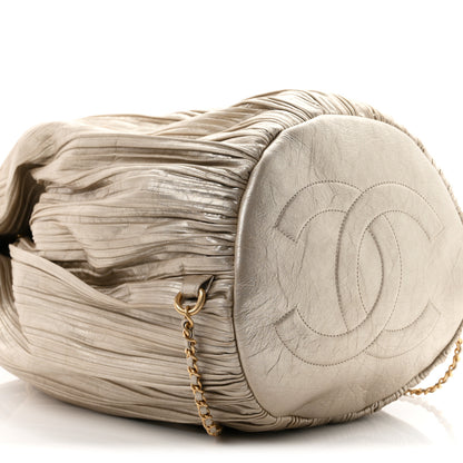 Chanel Iridescent Crumpled Calfskin Small Coco Pleats Backpack Gold 8 of 9