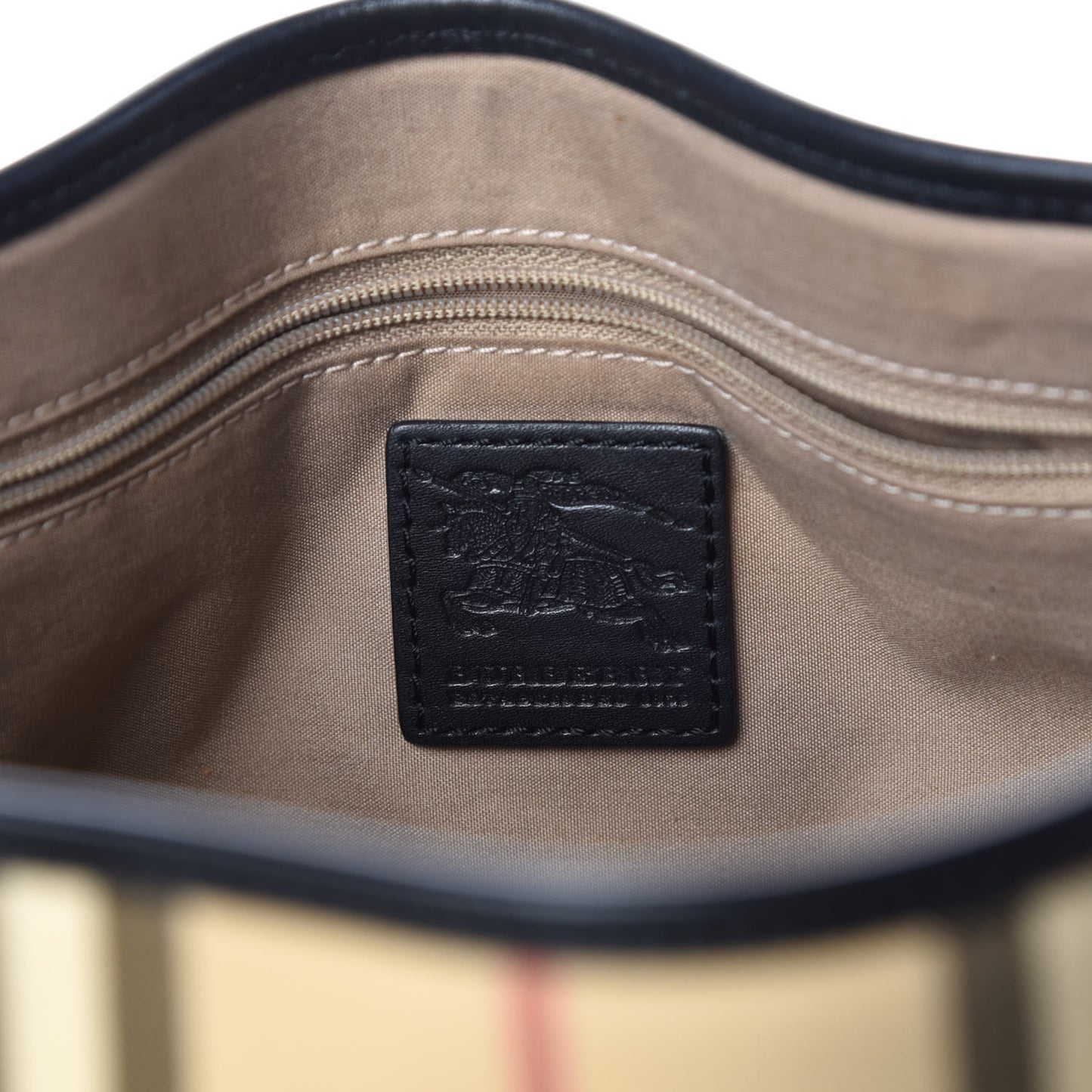 House Check Buckle Tote Black