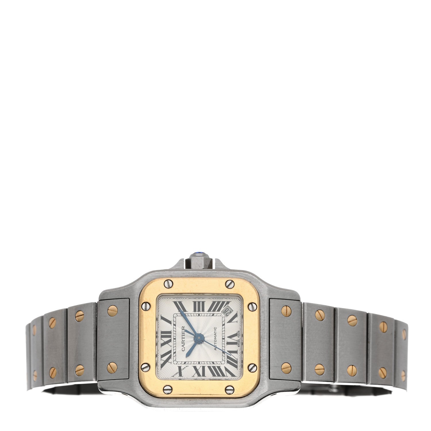 Cartier Stainless Steel 18K Yellow Gold 24mm Santos De Cartier Galbee Automatic Watch 2 of 4