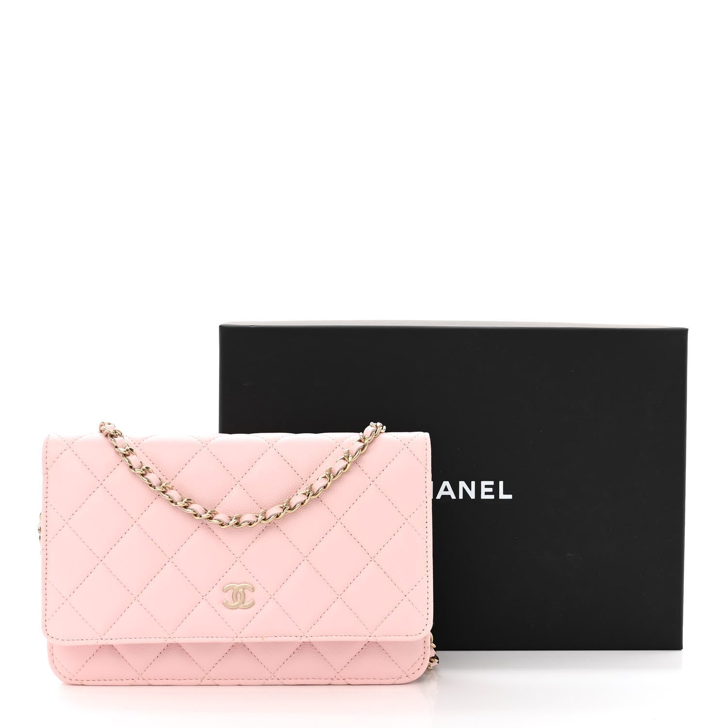 Chanel Caviar Quilted Wallet on Chain WOC Light Pink 12 of 12
