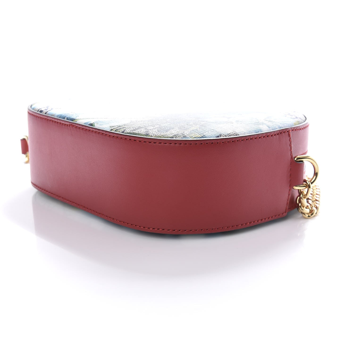 Gucci GG Supreme Monogram Blooms Mini Chain Shoulder Bag Beige Blue Navy Hibiscus Red 9 of 10