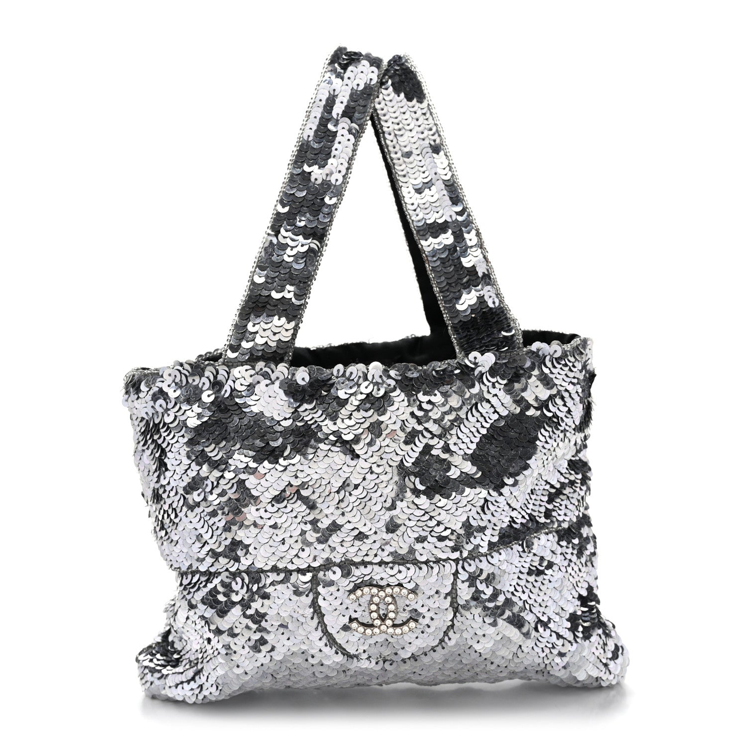 Chanel Satin Sequin Mini Tote Blue 1 of 10