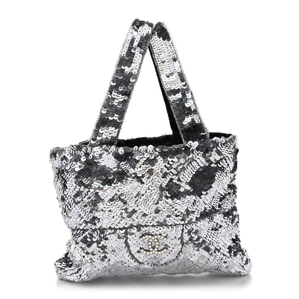Chanel Satin Sequin Mini Tote Blue 1892892 – FASHIONPHILE